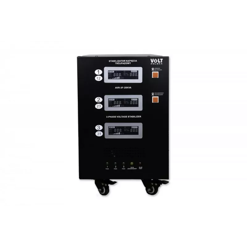 VOLT POLSKA AVR PRO 25000VA Trifazis automatinis įtampos stabilizatorius su 3% tikslumu ir servovarikliu