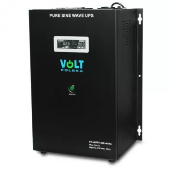 VOLT POLSKA Sinus UPS 500 Line-Interactive UPS, 500VA/300W, gryna sinusinė banga, 12V 40Ah išorinė baterija