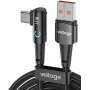 VOLTAGE PowerAngle 66W PD USB-A į USB-C kampinis laidas 1m juodas