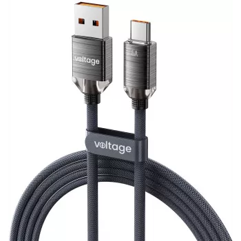VOLTAGE PureCrystal USB-A į USB-C laidas 66W 2m juodas