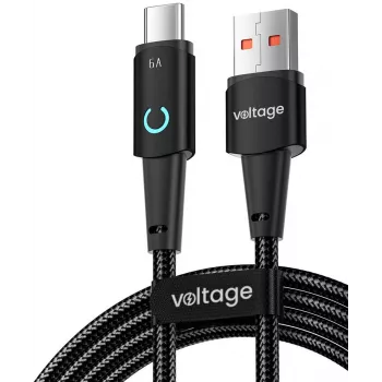 VOLTAGE VEKA66AC100BK PowerAngle 66W PD USB-A į USB-C laidas 1m juodas