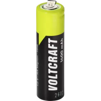 VOLTCRAFT AA įkraunama baterija NiMH 1,2 V 1400 mAh su litavimo kontaktuku, didelės srovės, paruošta naudoti VC-17666035