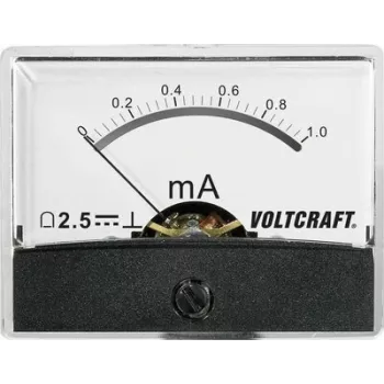 VOLTCRAFT AM-60X46/1MA/DC analoginis skydinis matuoklis, DC srovė 0-1 mA, judanti ritė, 46x60 mm