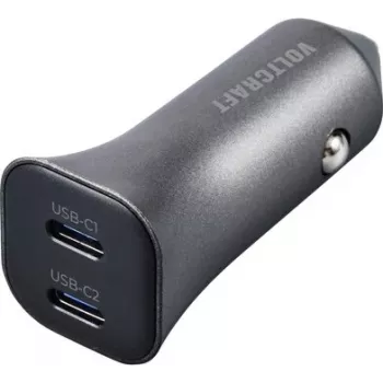 VOLTCRAFT CPS-40W/2 VC-RA401 USB automobilinis įkroviklis 40 W 2x USB-C PD 3.0 sidabrinis-juodas VC-15257660