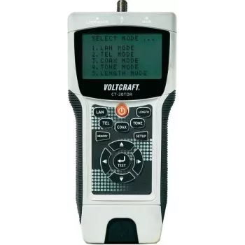 Voltcraft CT-20TDR TDR kabelių testeris su ilgio matavimu, laidų žemėlapiu, tono generatoriumi UTP/STP LAN, koaksialiniams, telefono kabeliams