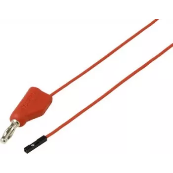 Voltcraft MSL-315 raudonas matavimo laidas, 4 mm apsauginis kištukas į 0,64 mm apsauginį lizdą, 1 m, sukamas, 60 V DC, 1 A VC-17182170