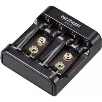 VOLTCRAFT P4-9 apvaliųjų elementų įkroviklis NiMH/NiCd AA, AAA, 9V blokui VC-14936385