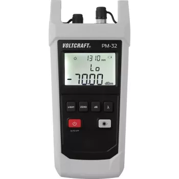 VOLTCRAFT PM-32 optinės galios matuoklis šviesolaidžio testeris -70 iki +10 dBm, 850-1625 nm, InGaAs, universalus 2,5 mm FC/SC/ST VC-11499080