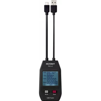 VOLTCRAFT PM-41 USB skaitmeninis multimetras su matavimo laidais, True RMS, CAT III 600 V, 4000 skaičių, automatinis diapazonas, duomenų fiksavimas, Min/Max, santykinis, foninis apšvietimas, PC sąsaja VC-11909305