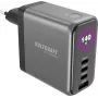 VOLTCRAFT UC-140W01 140W GaN USB-C PD sieninis įkroviklis su 3x USB-C ir 1x USB-A, juodas VC-17776050