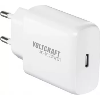 Voltcraft UC-1C20W01 USB-C GaN sieninis įkroviklis 20 W PD 3.0 baltas