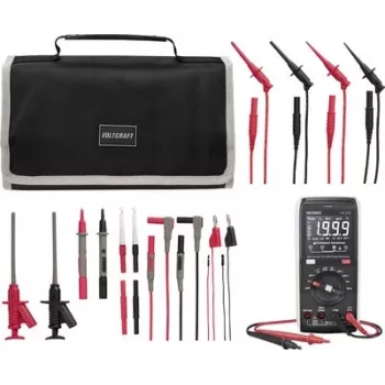 VOLTCRAFT VC-12884300+VC-18652750 Universalus daugiachemis akumuliatorių įkroviklis su LCD ir USB išėjimu, komplekte 4x Varta AA NiMH 2700mAh įkraunami akumuliatoriai