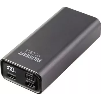 VOLTCRAFT VC-C902 nešiojamas įkroviklis (power bank) 10000 mAh USB PD 3.0 Li-Ion pilkas (matinis) su būsenos ekranu VC-17366785