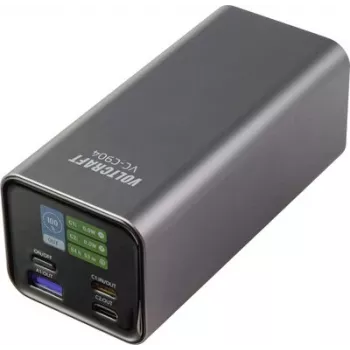 VOLTCRAFT VC-C904 nešiojamas įkroviklis (power bank) 20000 mAh USB PD 100 W matinis pilkas LCD ekranas