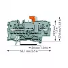 WAGO 2002-1671 2 laidų atjungimo ir testavimo gnybtų blokas su Push-in CAGE CLAMP, pilkas