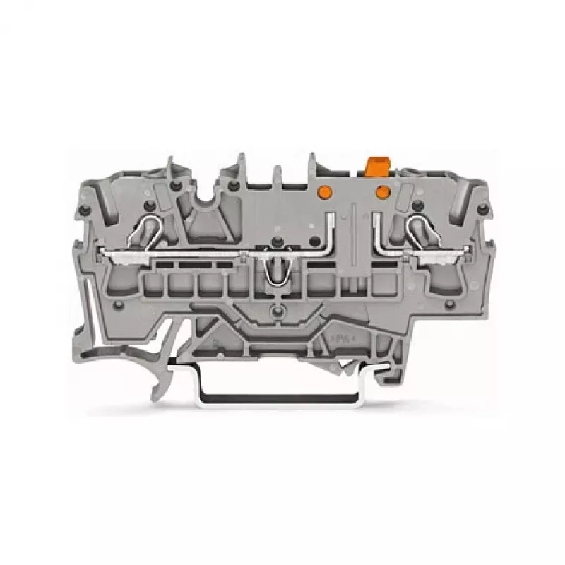 WAGO 2002-1671 2 laidų atjungimo ir testavimo gnybtų blokas su Push-in CAGE CLAMP, pilkas