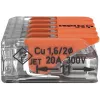 WAGO 221-415 COMPACT jungiamasis gnybtas 5 laidininkams, 0,2-4 mm², 25 vnt. pakuotė