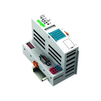 WAGO 750-348 ECO CANopen lauko magistralės jungtis, D-sub 9 kontaktų, 24 VDC, DIN bėgelis, pilka