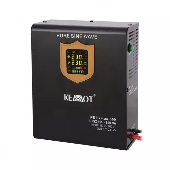 Sieninis avarinis maitinimo šaltinis KEMOT PROsinus-800 keitiklis su gryna sinusine banga ir įkrovimo funkcija 12V 230V 800VA/500W