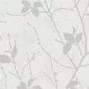 Wallpaper 122433 Belle White/Silver Floral Trail Luxury Textured Roll, 10.05m x 53cm