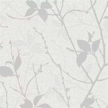 Wallpaper 122433 Belle White/Silver Floral Trail Luxury Textured Roll, 10.05m x 53cm