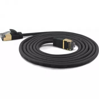 Wantec Patch Cable SSTP CAT7 Ste. CAT6a d=4mm 20.00m Black