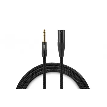 Warm Audio Premier Series XLR vyriškas į 6,35 mm TRS vyrišką garso kabelis, 0,9 m, juodas