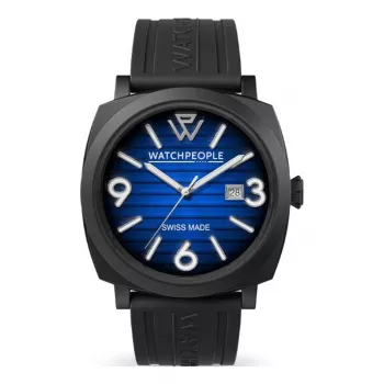 WATCHPEOPLE Women's 700992 Analog Quartz Watch 45mm Black Dial Genuine Leather Strap
