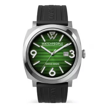 WATCHPEOPLE Women's Quartz Analog Watch 700987 - 45mm Black Dial Faux Leather Strap