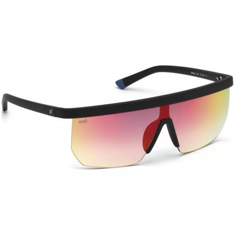 WEB EYEWEAR Vyriški akiniai nuo saulės WE0221-02Z Juodas acetatinis rėmelis Pilki lęšiai UV400