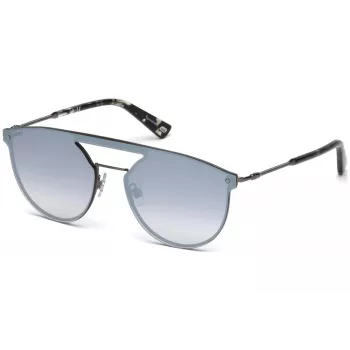 WEB EYEWEAR WE0193-08C Unisex stačiakampiai akiniai nuo saulės Havana acetato rėmelis rudi polikarbonato lęšiai UV400
