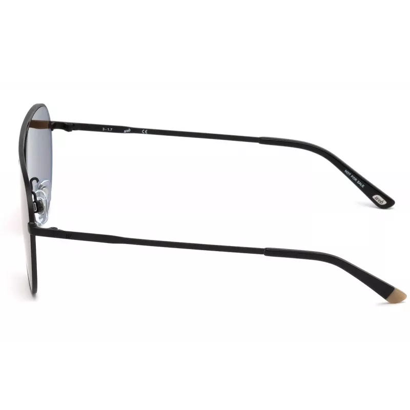 WEB EYEWEAR WE0206-02G Unisex stačiakampiai akiniai nuo saulės - Havana acetato rėmelis, žali polikarbonato lęšiai, UV400 apsauga