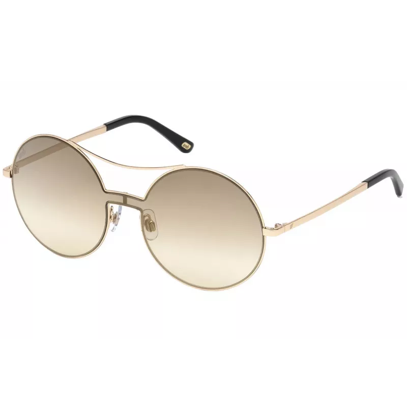 WEB EYEWEAR Moteriški akiniai nuo saulės WE0211-28G Auksinis metalinis rėmas Rudi gradientiniai lęšiai 59mm