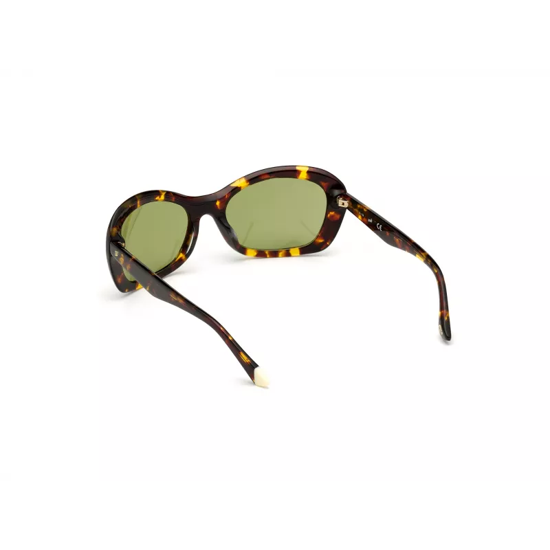 WEB EYEWEAR Moteriški akiniai nuo saulės WE0289-5652N Havana acetatinis kvadratinis rėmelis, rudi gradientiniai lęšiai 56/19/130 mm
