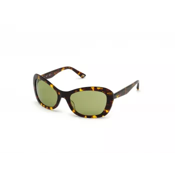 WEB EYEWEAR Moteriški akiniai nuo saulės WE0289-5652N Havana acetatinis kvadratinis rėmelis, rudi gradientiniai lęšiai 56/19/130 mm