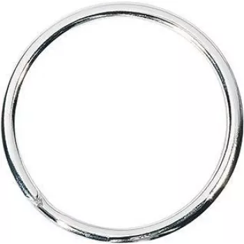 WEDO metaliniai raktų žiedai 38 mm blizgus nikeliuotas sidabrinis, 100 vienetų pakuotė 2623038