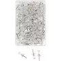WEDO smeigtukai, permatomi, 100 vienetų, 12 mm smeigtuko ilgis, 10 mm galvutės skersmuo, permatomoje plastikinėje dėžutėje (54 249)
