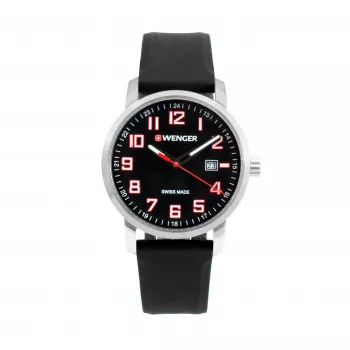 WENGER Vyriškas laikrodis 19.041.127 42mm Šveicariškas kvarcinis chronografas mėlynu ciferblatu ir rudu odiniu dirželiu