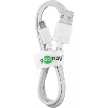 WENTRONIC Goobay 38665 USB 2.0 kabelis, USB-A vyriškas į Micro-USB B vyrišką, 0,5 m, baltas