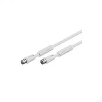 Wentronic Goobay antenos jungties kabelis, 100% ekranuotas, su feritais, baltas, 2,5 m - IEC koaksialinis kištukas į IEC koaksialinį lizdą (50724)