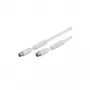 Wentronic Goobay antenos jungties kabelis, 100% ekranuotas, su feritais, baltas, 2,5 m - IEC koaksialinis kištukas į IEC koaksialinį lizdą (50724)