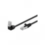 Wentronic Goobay CAT 5e F/UTP tinklo kabelis, 3 m, juodas, 1x 90° kampu RJ45, CCA, Gigabit Ethernet 94189