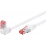 WENTRONIC Goobay CAT 6 tinklo kabelis, 1x 90° kampu, S/FTP (PiMF), baltas, 0,25 m - fiksatorius viršuje, LSZH be halogenų, varis (51548)