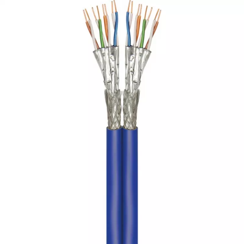 Wentronic Goobay CAT 7A dvigubas tinklo kabelis S/FTP PiMF mėlynas - Vario laidininkas CU AWG 22/1 (75716)