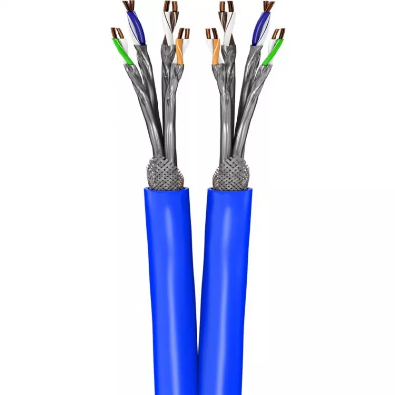 Wentronic Goobay CAT 7A dvigubas tinklo kabelis S/FTP PiMF mėlynas - Vario laidininkas CU AWG 22/1 (75716)