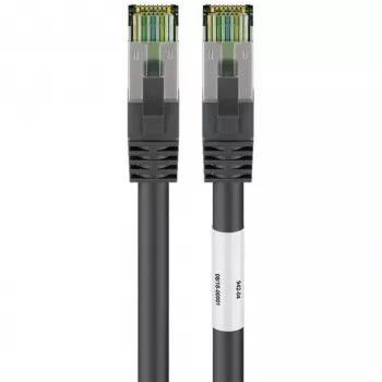 Wentronic Goobay CAT 8.1 tinklo kabelis, S/FTP (PiMF), juodas, 3 m - LSZH be halogenų, varis AWG 24 (66723)
