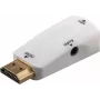 Wentronic Goobay kompaktiškas HDMI į VGA adapteris su garsu - HDMI male į VGA female + 3,5 mm lizdas, 1080p, juodas 44793