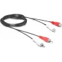 Wentronic Goobay RCA prailginimo kabelis, 2,5 m, 2x RCA kištukas į 2x RCA lizdas, stereo audio, juodas 50026