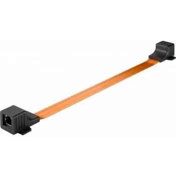 WENTRONIC Goobay RJ45 lango praėjimo kabelis itin plonas 0,25 m, plokščias, Gigabit Ethernet, permatomas/baltas 71411