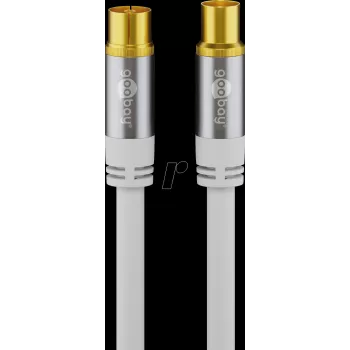 Wentronic Goobay TV antenos kabelis 1m baltas auksu padengtas 4x ekranuotas 135dB koaksialinis moteriškas į vyrišką 70313